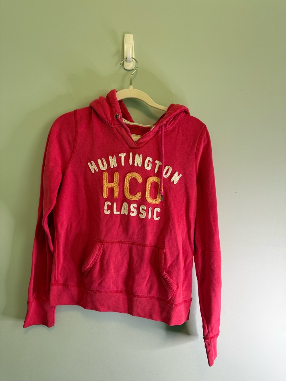 Hollister Huntington HCO Classic Pink Pullover Hoodie Embroidery Y2K Large L
